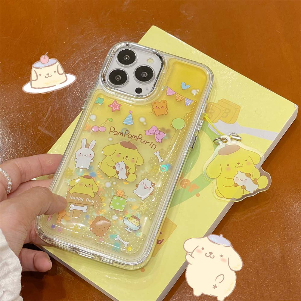 Sanrio pattern Luxury plating lens frame quicksand soft case - kikigoods