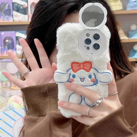 Plush cinnamoroll mirror iphone case - kikigoods