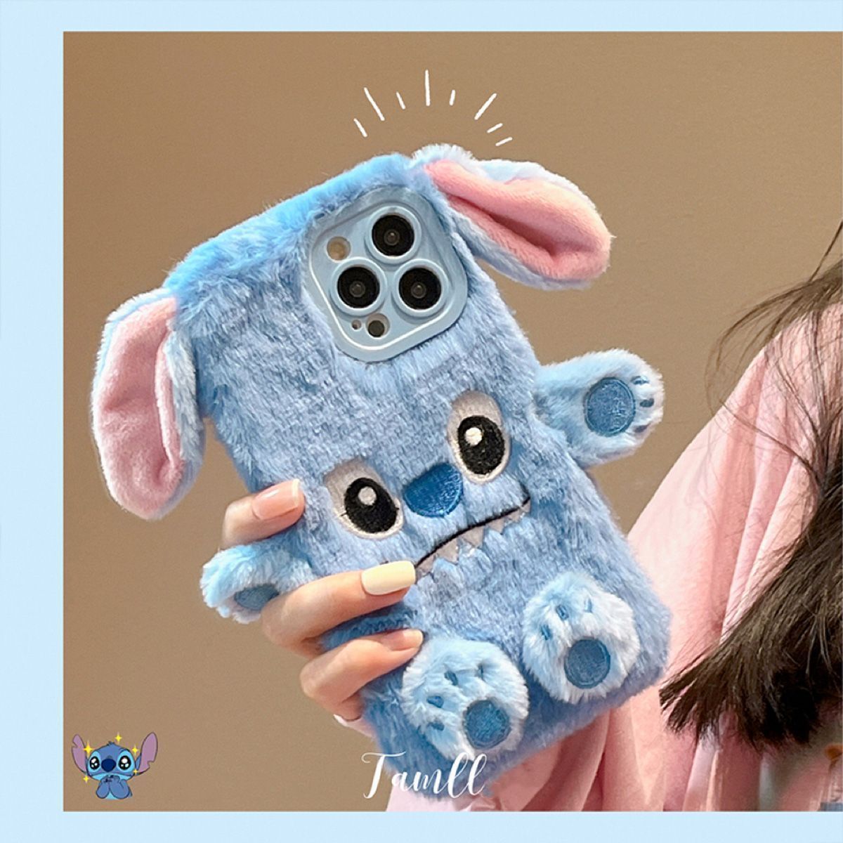 Stitch cartoon plush ear phone case（huawei ，xiaomi，iPhone，Samsung，oppo） - kikigoods