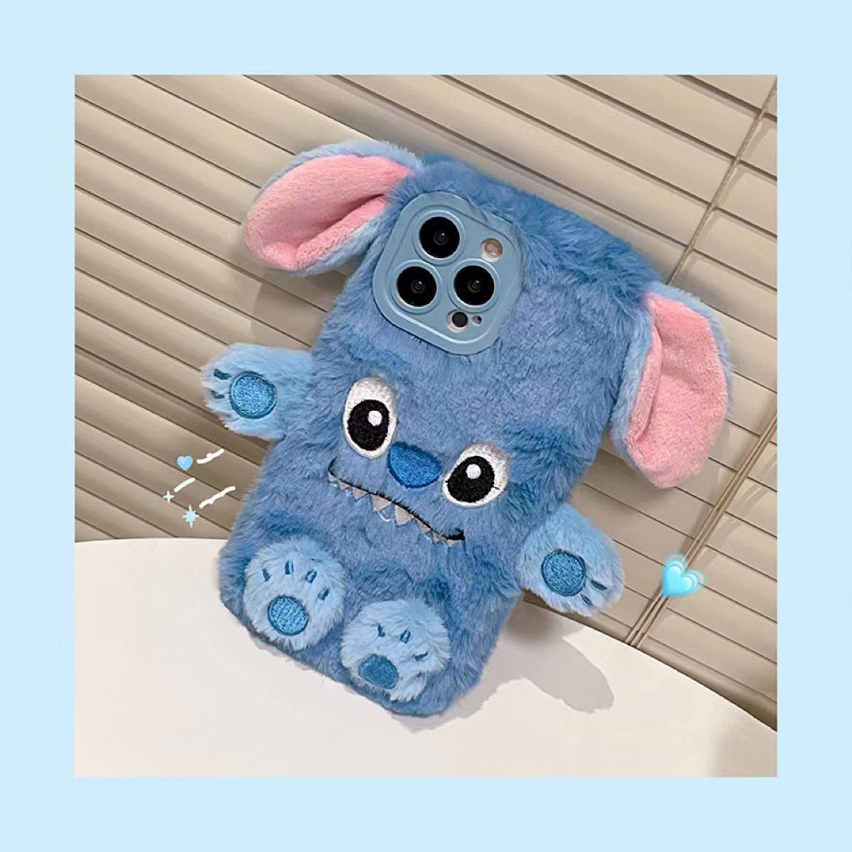 Stitch cartoon plush ear phone case（huawei ，xiaomi，iPhone，Samsung，oppo） - kikigoods