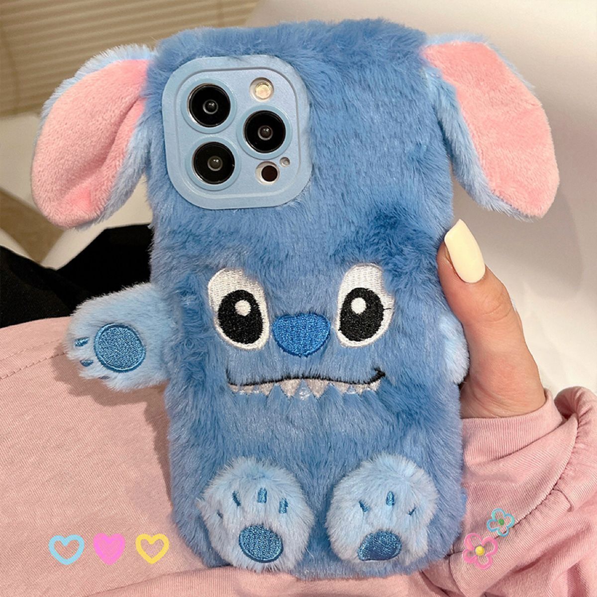 Stitch cartoon plush ear phone case（huawei ，xiaomi，iPhone，Samsung，oppo） - kikigoods