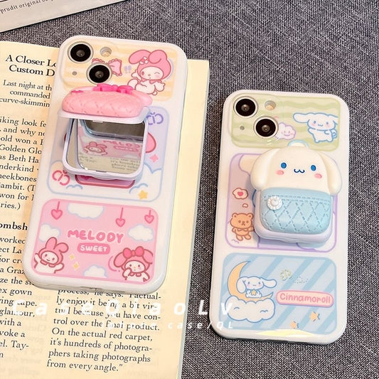 big charm phone holder mirror mymelody cinnamoroll phonecase - kikigoods