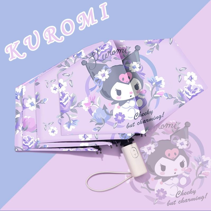 Kuromi Floral Umbrella （white handle) - kikigoods