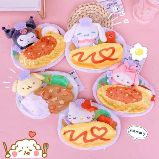 Sanrio Omelette Plushie Keychain - kikigoods