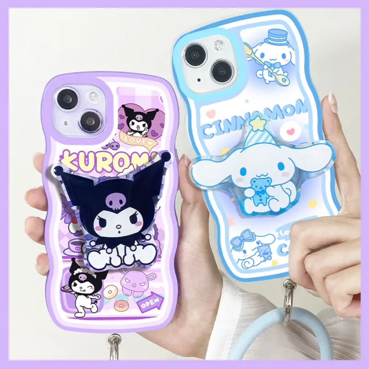 Sanrio Phone Case with Pop Socket & Bracelet - kikigoods