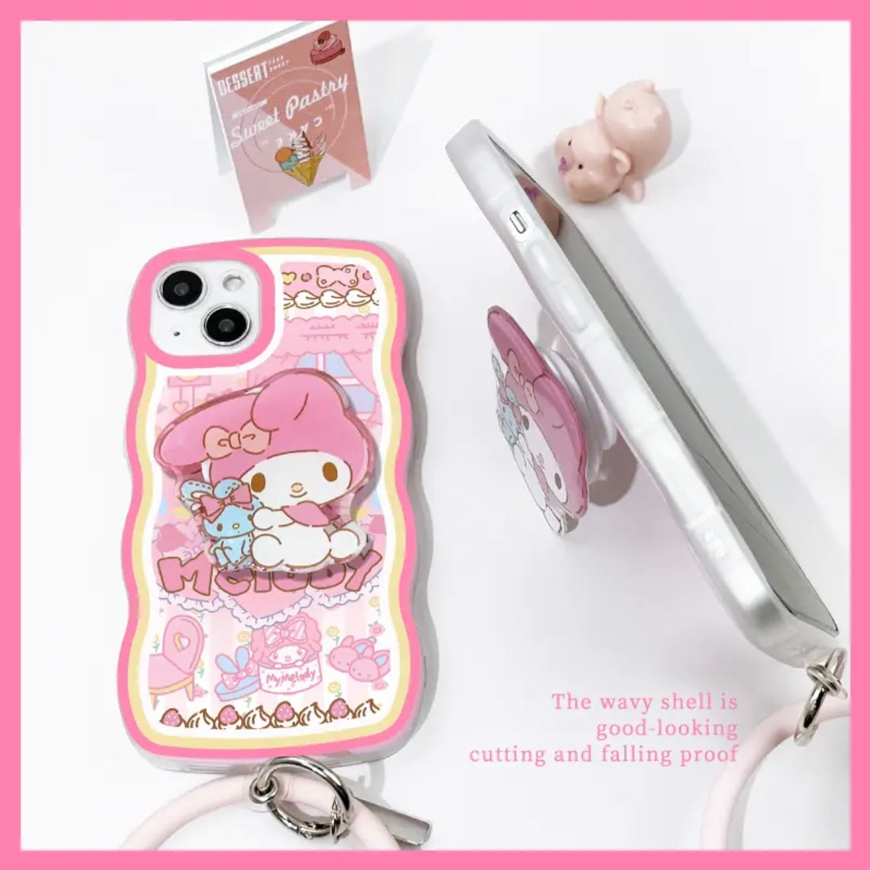 Sanrio Phone Case with Pop Socket & Bracelet - kikigoods