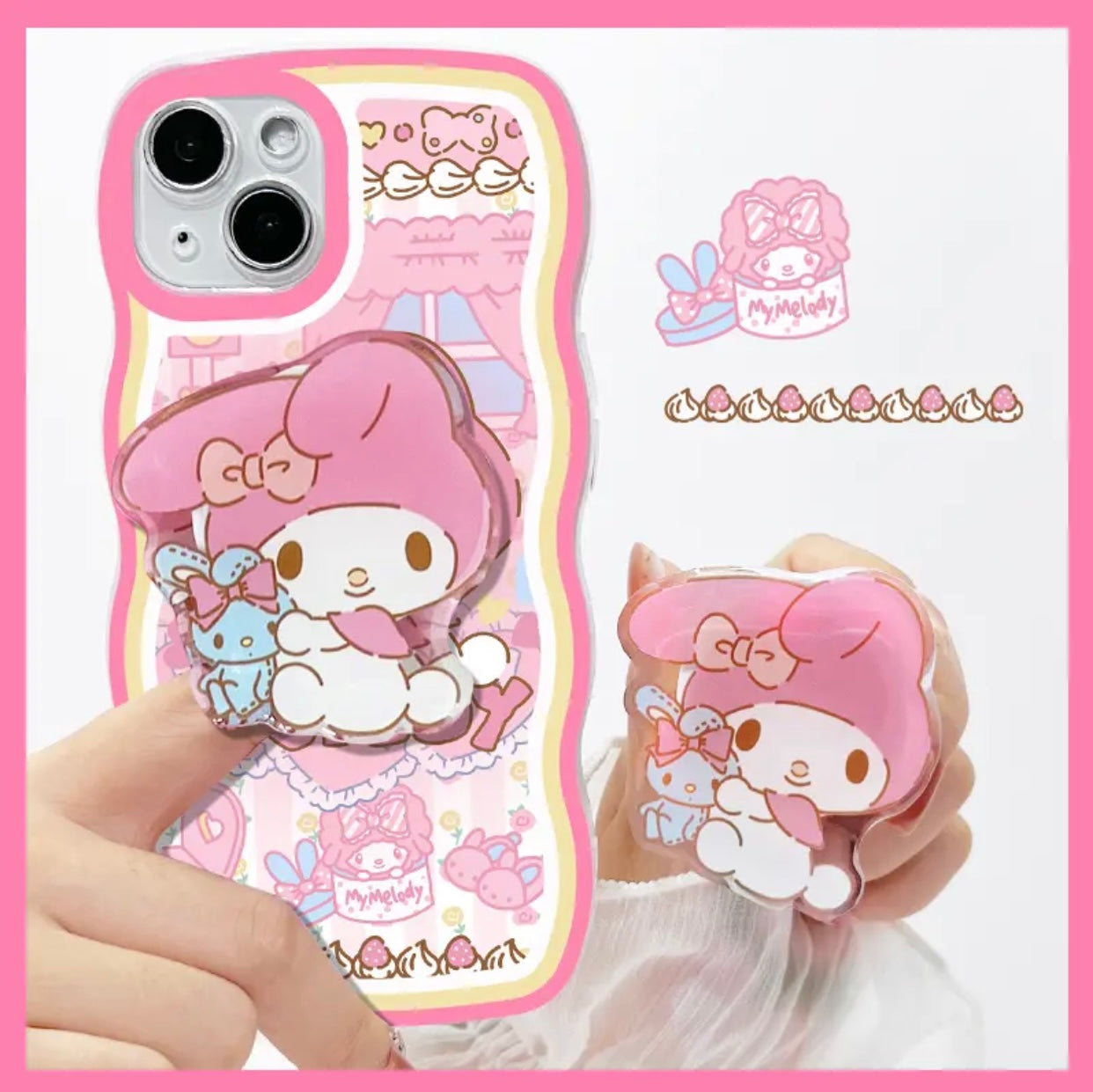 Sanrio Phone Case with Pop Socket & Bracelet - kikigoods