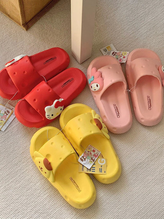 Sanrio summer cute cheese indoor non-slip thick bottom slippers for children Girl - kikigoods