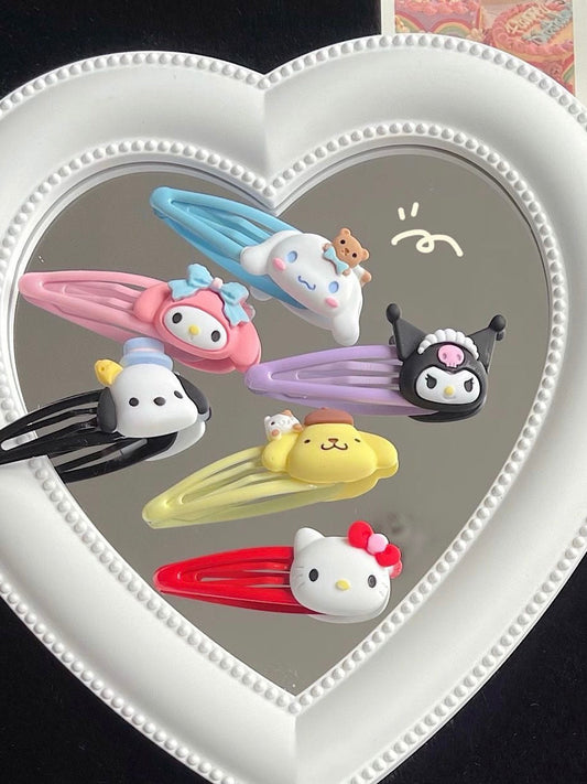 Sanrio hair clips | 6 Count (Pack of 1) - kikigoods