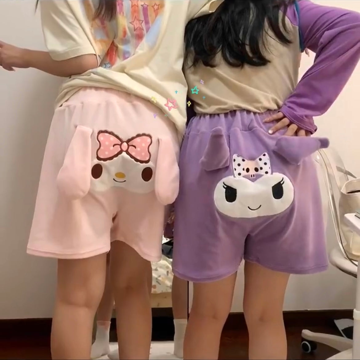 Sanrio Casual Pajama Shorts Fluffy Lounge Short Pants - kikigoods