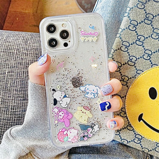 Sanrio Family Quick Sand Phone Case - kikigoods
