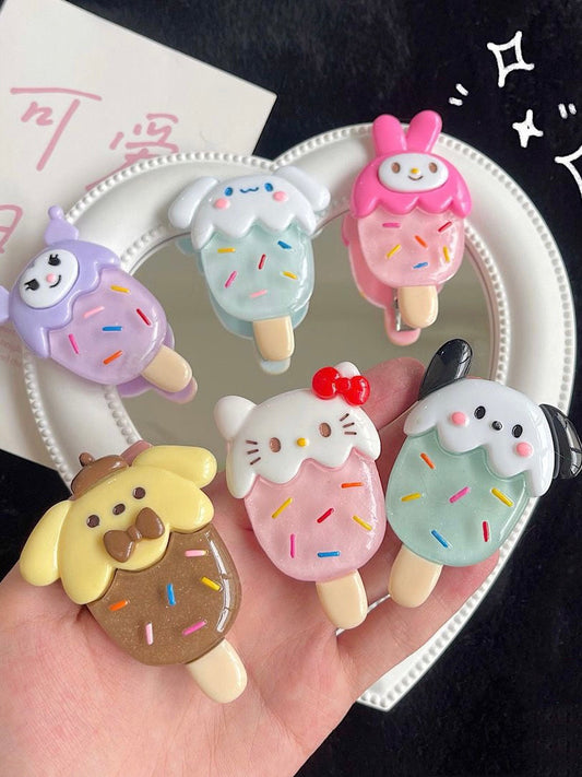 Sanrio Ice Cream Hair clips｜6 Count (Pack of 1) - kikigoods