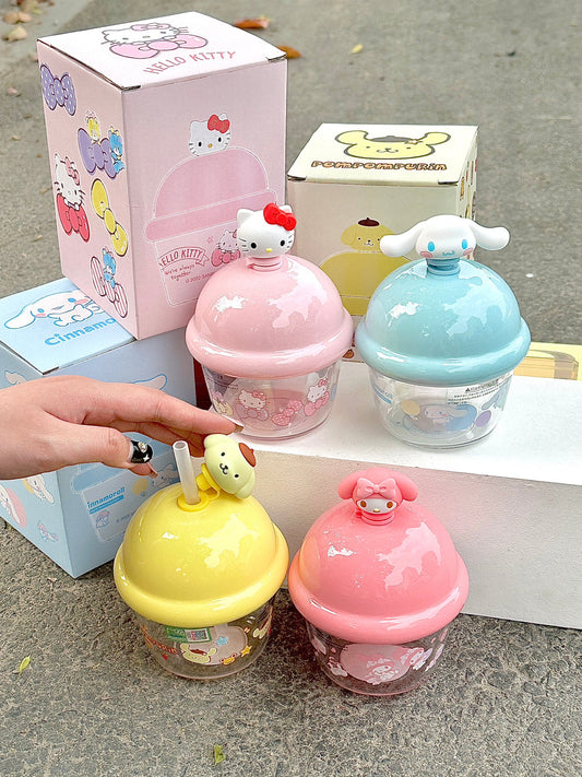 Sanrio Milk Juice Cute Water Bottle Portable Transparent Water Cup Bottles(250ml) - kikigoods