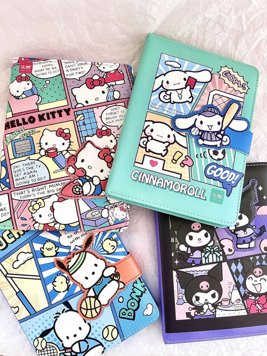 Sanrio Magnetic Clasp Notebook( b6，130mm*180mm，96 Pages)|Diary Personal Journal for Women Office School Supplies - kikigoods