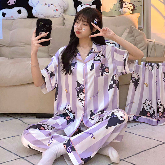 Kuromi Stripe Pajamas Set (3 PCs) - kikigoods