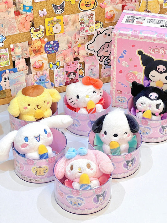 Sanrio birthday wish series blind box plush doll (Sensor candles can be lit or extinguished) - kikigoods