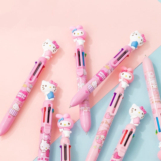 My Melody / Hello Kitty 6 color Ballpoint Pen - kikigoods