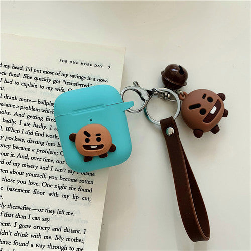 Bt21 Airpods Case with Bell CartoonPendant - kikigoods