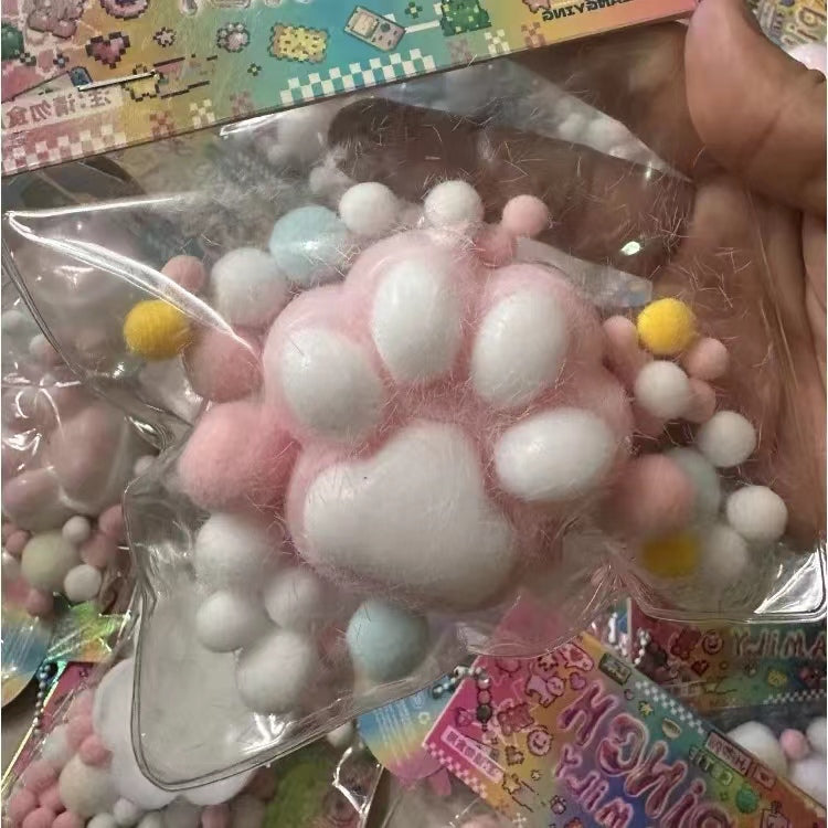 Squishy Flocking Cat Paw Stress Relief Toy Gift Idea