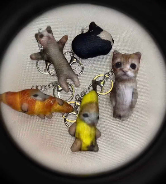 Cry Banana Cat Keychain Happy Banana Cat Keychain el gato keychain - kikigoods