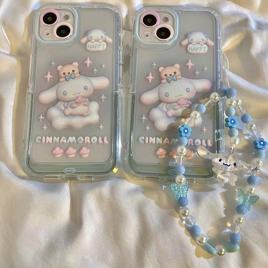 Bule cinnamoroll phone case with phone chain - kikigoods