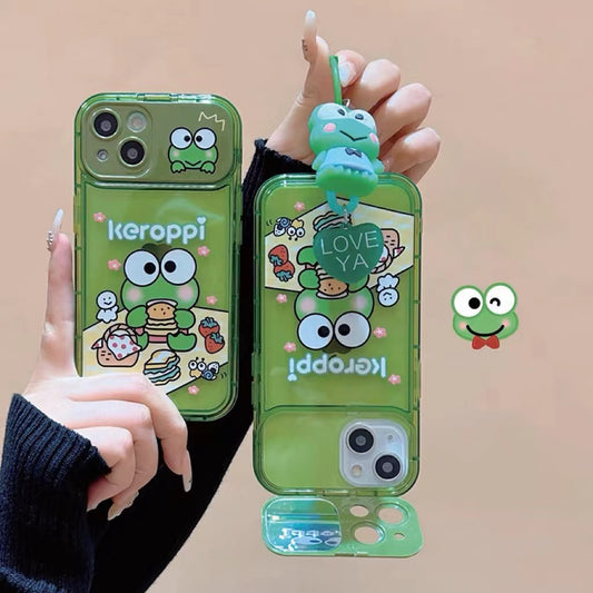 keroppi mirror phone case with phone charm - kikigoods