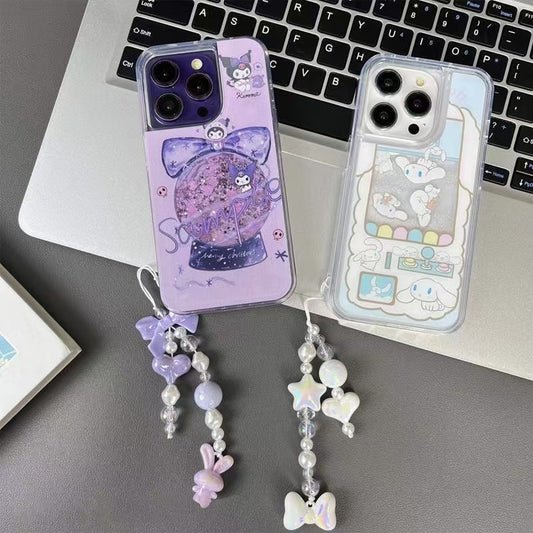 Sanrio Quicksand claw machine crystal ball phone case（iPhone 15 series updated） - kikigoods