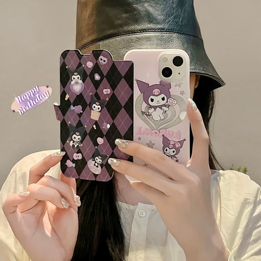 kuromi chequered iphone case - kikigoods